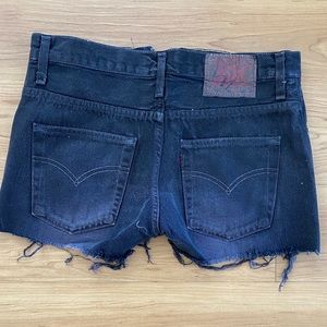 Levi’s “Painted” Black Denim Shorts